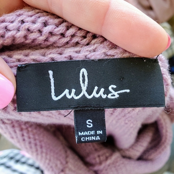 Lulus Daveny Dusty Lavender Off-the-Shoulder Knit Sweater Women's Size Small EUC - Picture 3 of 16